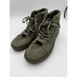 Vans Sk8 Hi Mono Olive Green Suede Sz 5.5 Great Condition Women's High Top SB13